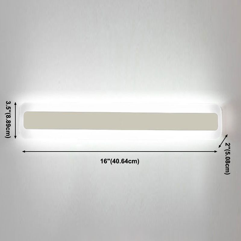 White Strip Mirror Light Nordic Style Metal LED Wall Sconce for Bathroom