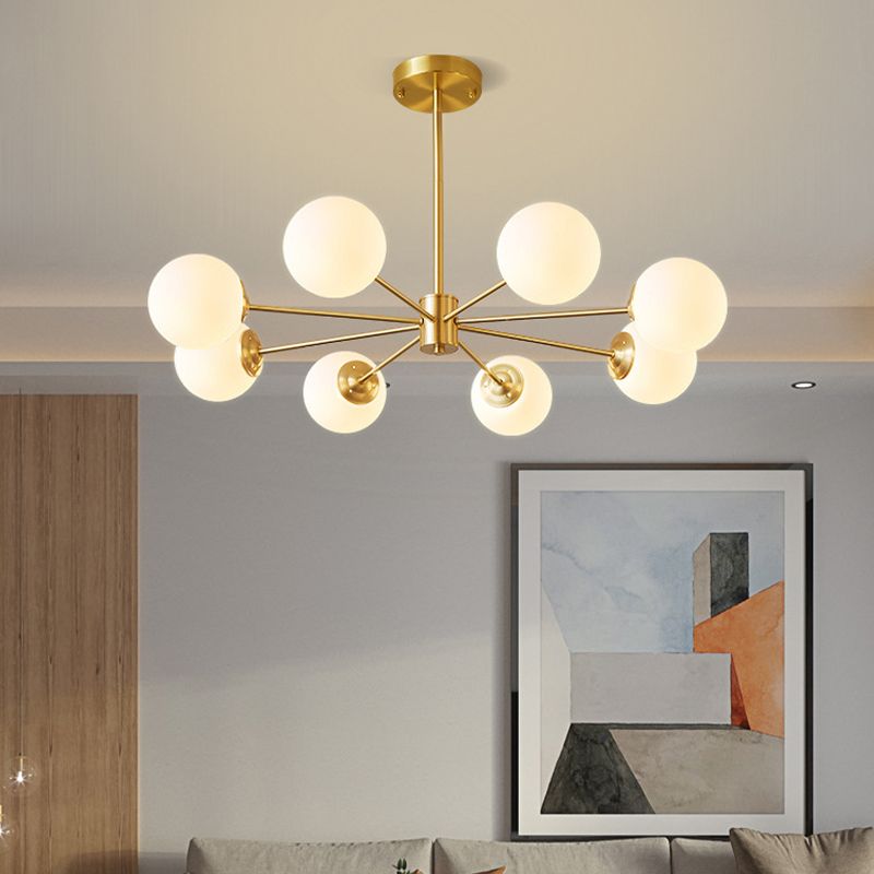 Moderne stijl wit glas kroonluchter verlichting multi -lights bol plafond hanglamp