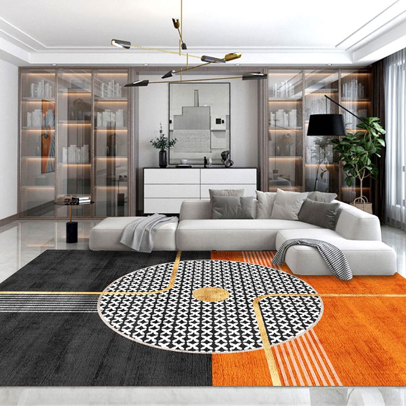 Modern Houndstooth Print Rug Polyester Area Carpet Stain Resistant Indoor Rug for Home Decoration