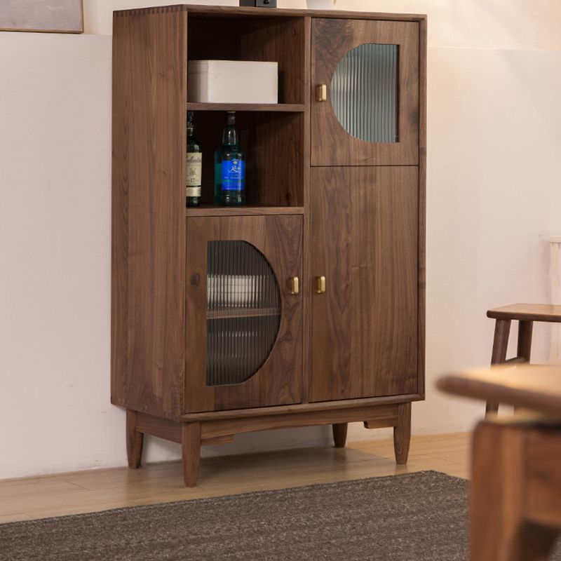 Solid Wood Cabinet Mid-Century Modern Standard Accent Cabinet with Doors