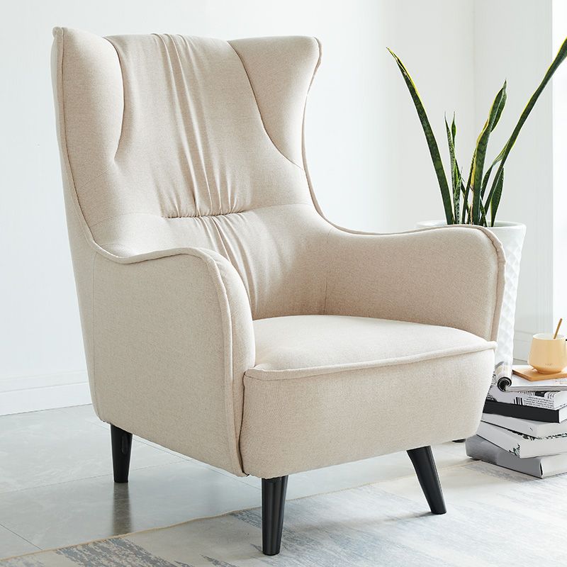 Mid-century Linen Blend Accent Armchair Arms Included Arm Chair