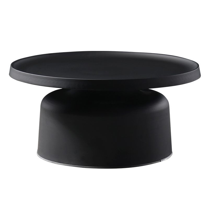 Metallic Pedestal End Table Mid-Century Round Side Side Table