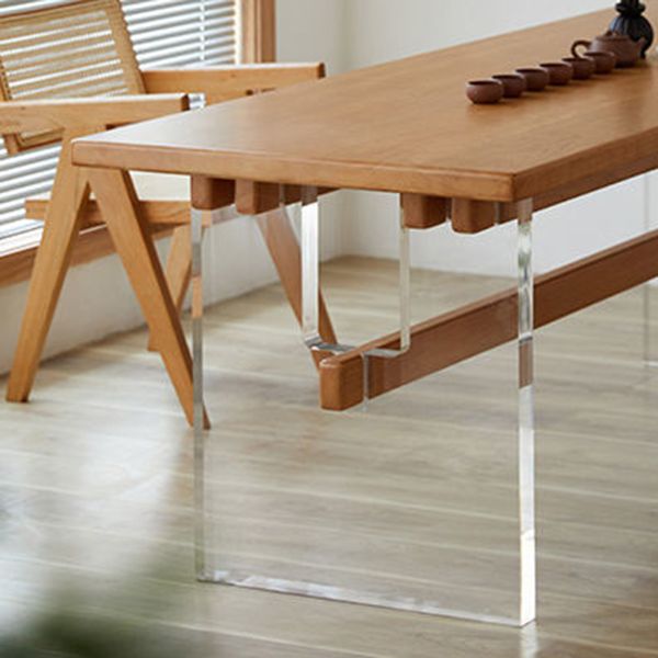 Modern Style Rectangle Dining Table Wood Table with Plastic Legs for Home