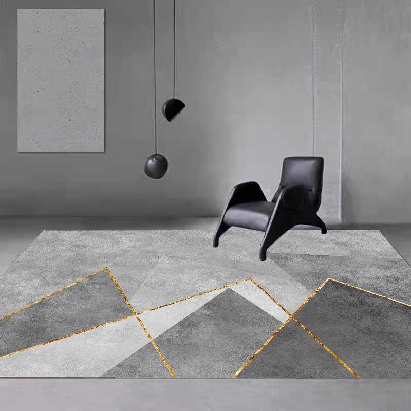 Orange Powder Modern Carpet PVC Striped Carpet Washable Carpet for Living Room