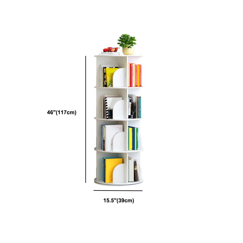 Modern Engineered Wood Bookcase, White, Geometric Bookshelf for Any Room