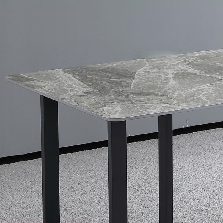 Sintered Stone Dining Table Modern Double Pedestal Table for Home Use