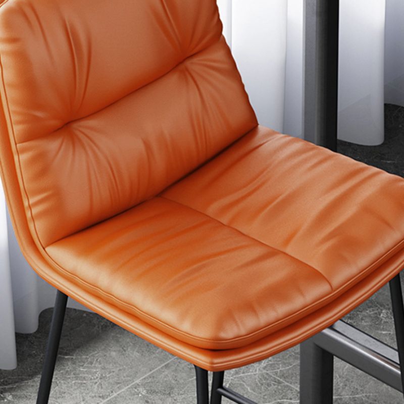 Scandinavian Metal Barstool Faux Leather Counter Stool With Iron 4 Legs