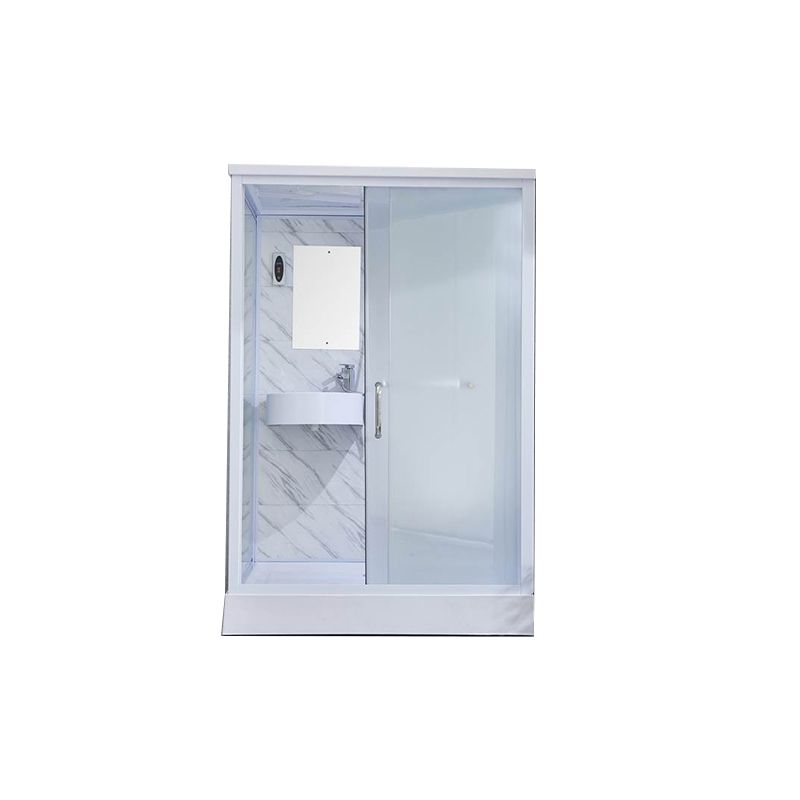 Single Sliding Tempered Glass Shower Stall Rectangle Frosted Shower Kit