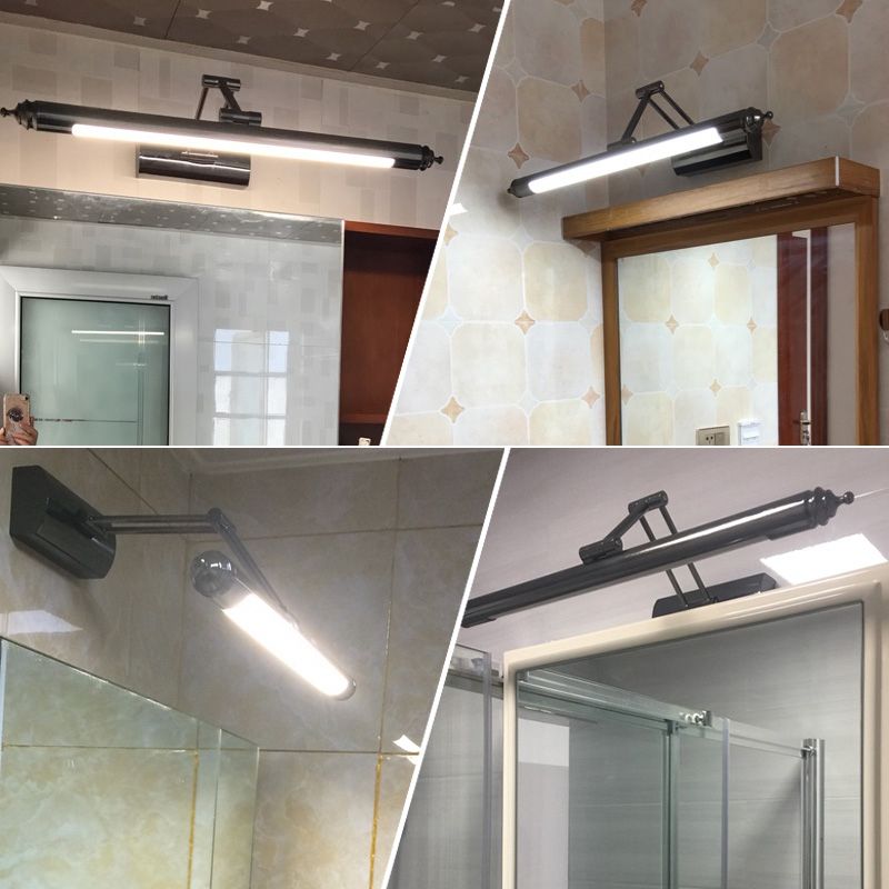 Acrylic Cylinder Vanity Mirror Light 1 Light Modern LED Wall Lighting in Black