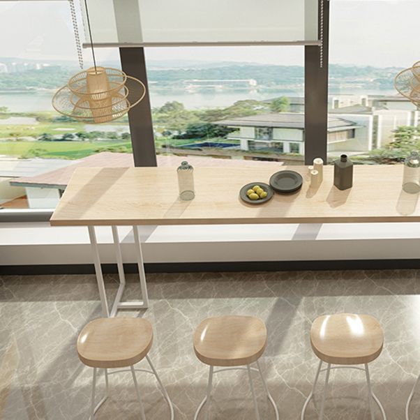 Solid Wood Bar Table Set Modern Rectangle 1/2/5/6 Pieces Bar table with Backless Stools