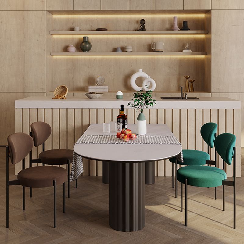 Free Form Modern Dining Table for Home White Dinette Table with Matte Finish Legs
