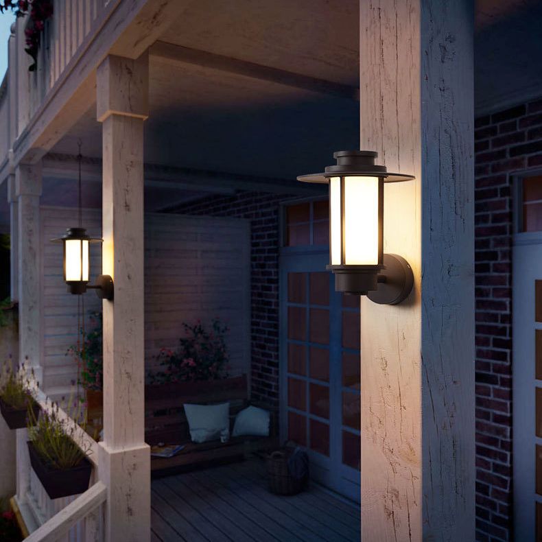 Industrial Style Outdoor Garden Wall Sconce Fixed Arm Waterproof Single Light Wall Lamp
