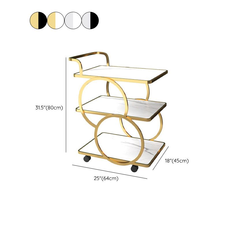 Home Dining Rectangular Prep Table Modern  3-Tier Kitchen Trolley