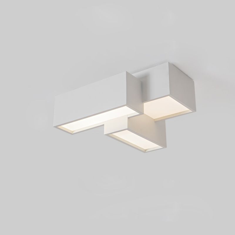 Modern Style Flush Mount Ceiling Light Fixture with Iron Art for Living Room