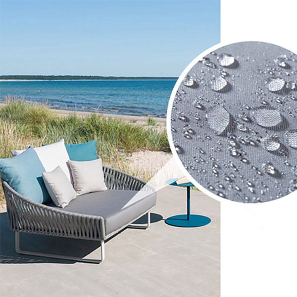 Tropical Outdoor Patio Sofa Wicker/Rattan Khaki Fabric Water Resistant