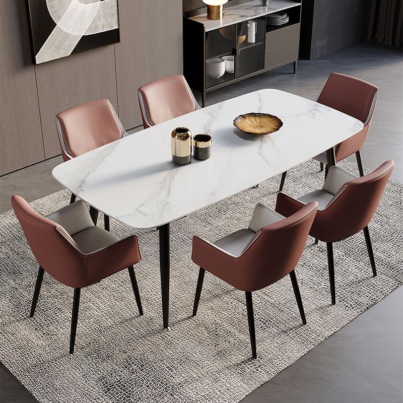 Accueil Fauteuil contemporain Chaise de salle à manger en métal à dossier Parsons avec coussin