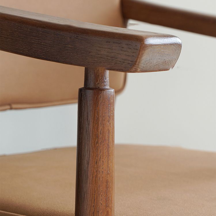 Minimalist Kitchen Solid Wood Dining Arm Chair Opening Back Dining Arm Chair