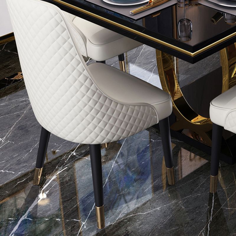 Chaises de salle à manger de style nordique glamour, chaise d'appoint en bois sans accoudoirs pour cuisine (Ensemble de 2)