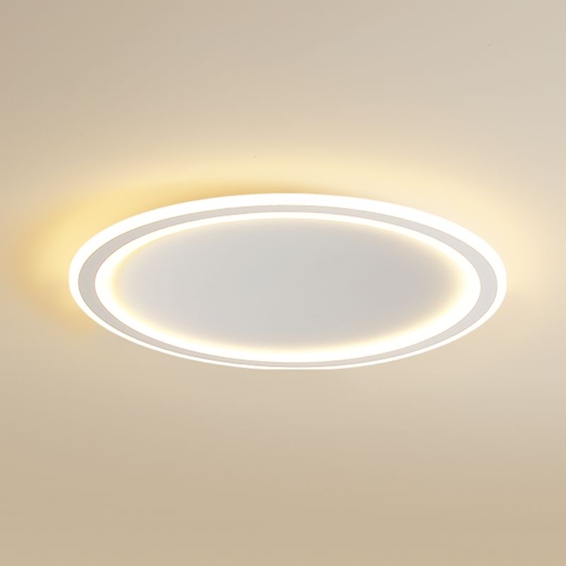 Rotonda Forma Soffitto Fissaggio Moderno Stile Metallo 1 Luce Soffitto Montato Light in bianco