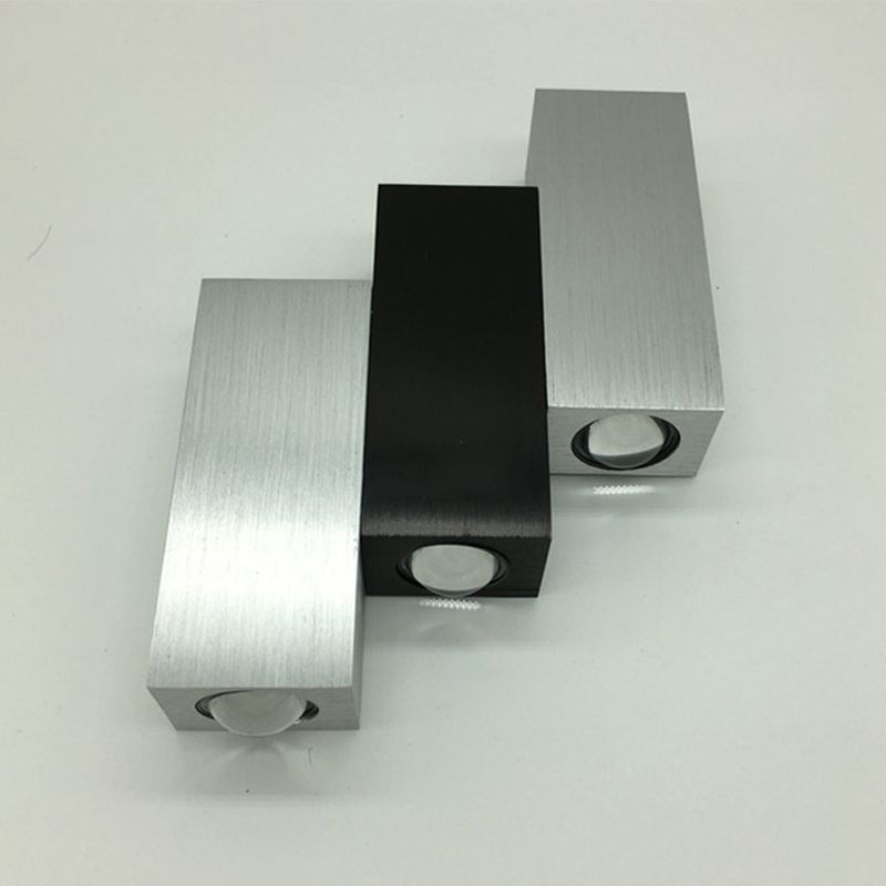 3 combinazione rettangolare a LED SCONCE SCONCE a 6 luci a 6 luci moderne lampada a parete in alluminio spazzolato in luce bianca calda