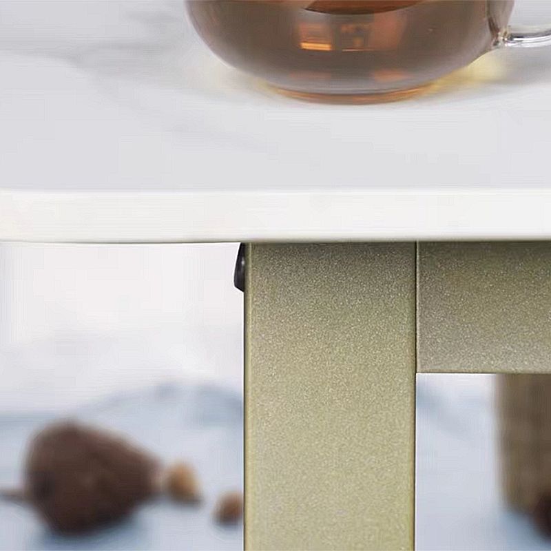 Glam 17.7" H Frame Cocktail Table Rectangular Slate Coffee Table with Floor Shelf