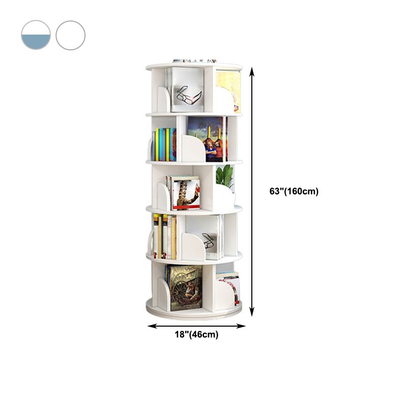Modern Wooden Rotatable Bookcase Study Room Geometric Bookshelf