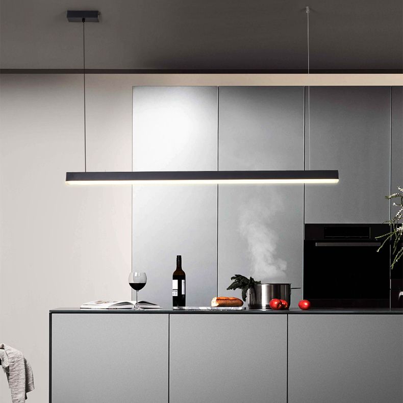 Simple Modern Style LED Hanging Island Pendant Light for Dining Room Office