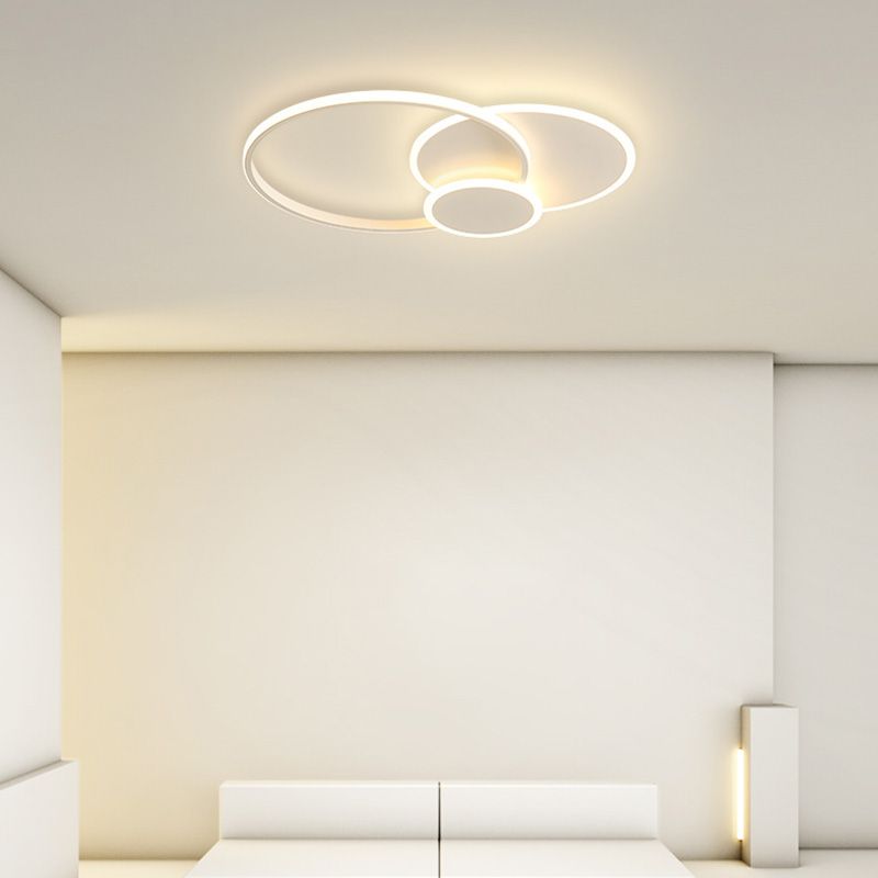 Sitting Room 3-Tier Metal Frame Flush Mount Lighting Modern Ceiling Fixture