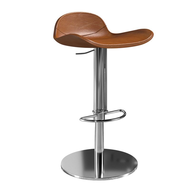 Contemporary Metal Legs Bar Stools Faux Leather Counter Chair
