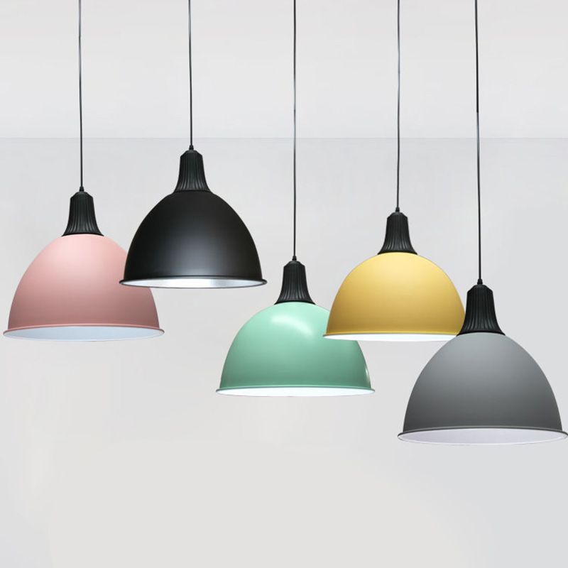 Accesorio de iluminación colgante de domo de metal estilo nórdico lámpara de techo colgante para comedor