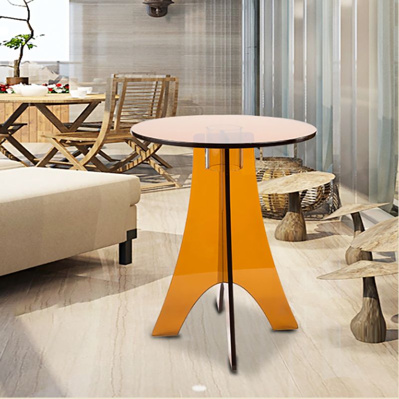 Modernistic Plastic Accent Side Table Round 3 Legs Living Room Corner Table