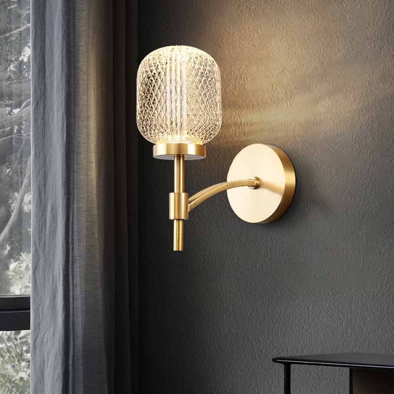 1 Lights Crystal Sconce Light Postmodern Wall Lighting Fixtures for Bedroom Living Room