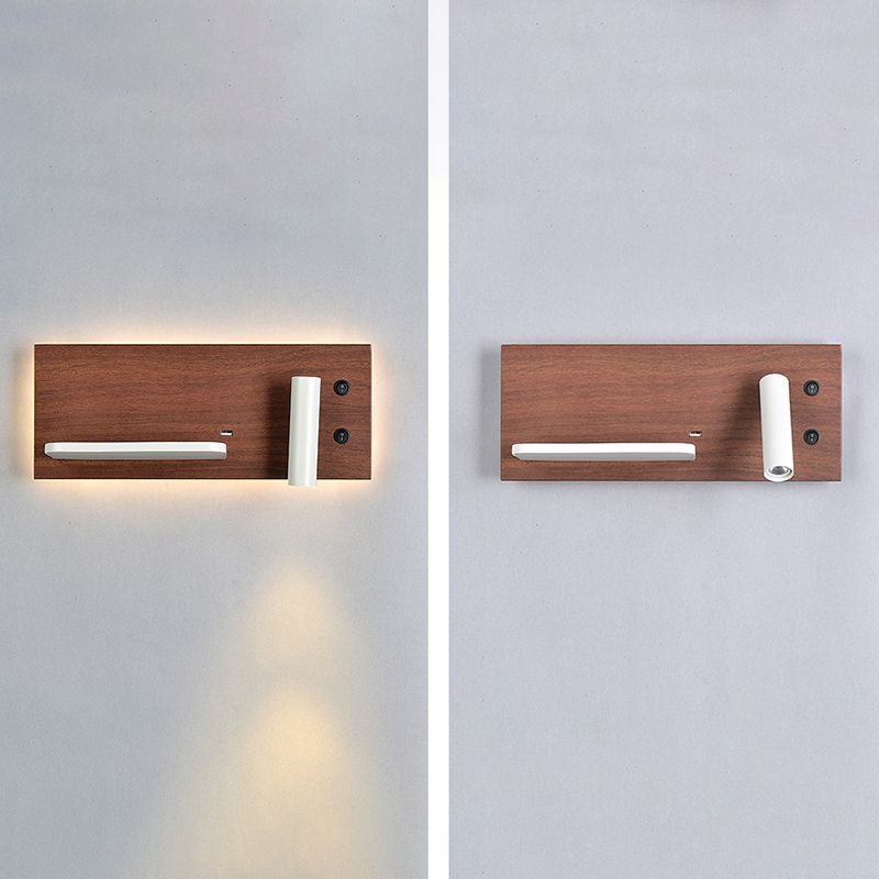 Hedendaagse eenvoud LED -leeslamp draadloos oplaadplankontwerp Bedmuurlicht met onafhankelijke schakelaar