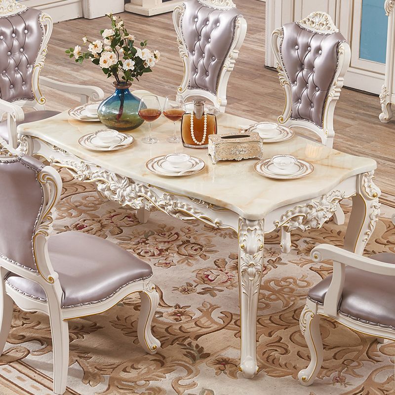 Victoria Style Rectangle Table Set 1/2/7 Pieces Dining Set for Home