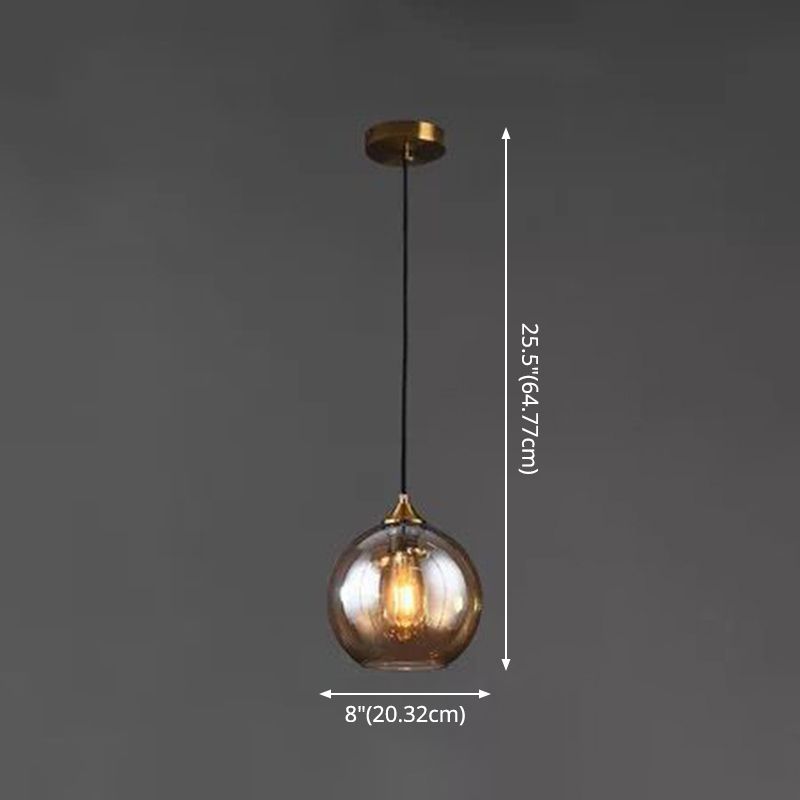Contemporary Sphere Pendant Lights Blown Glass Hanging Pendant Lights for Bedroom