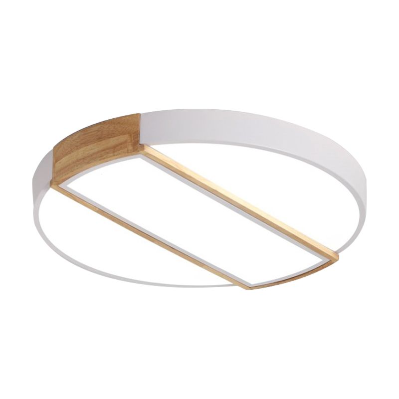 Nordic Circle LED Flush Mount Light with Acrylic Diffuser 12"/16"/19.5" Width LED Ceiling Lamp in Green/Grey/Pink/White for Baby Room