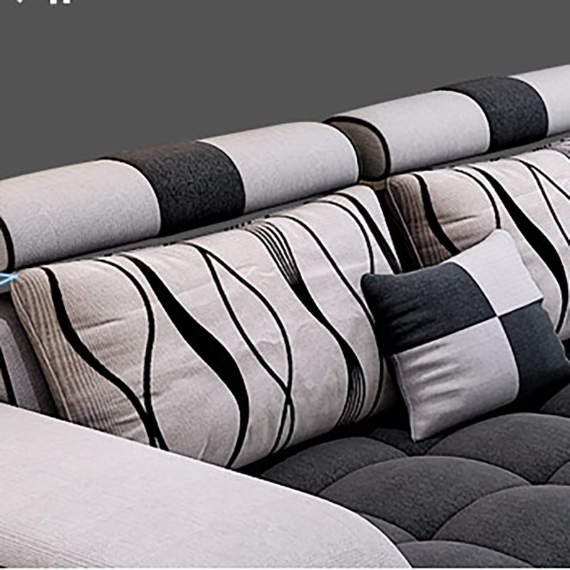 141,73 "d x 94,5" w x 33,46 "H Sezione di cuscini posteriori a filo con archiviazione