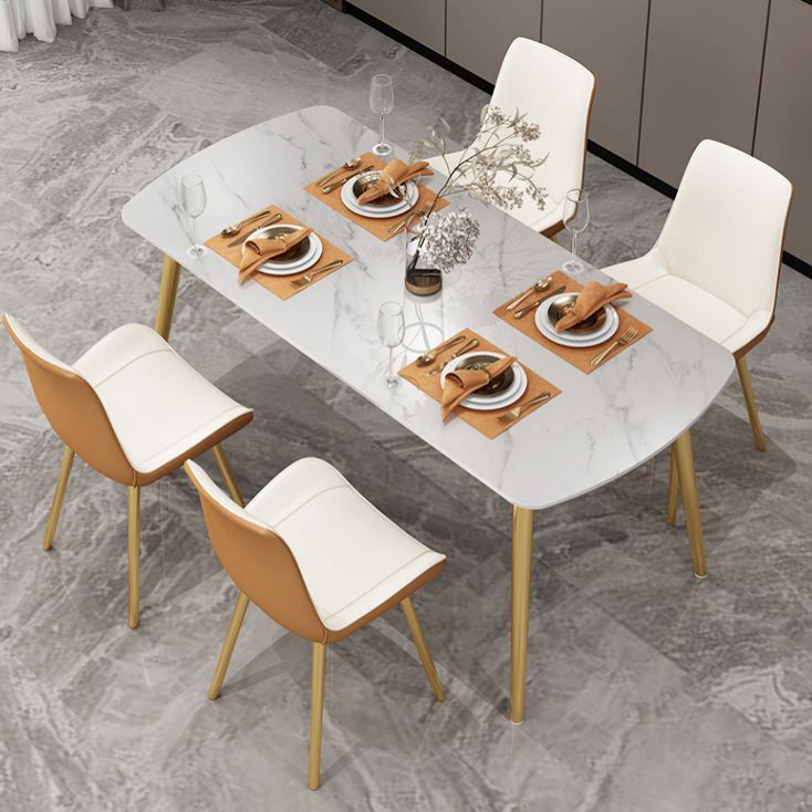 Modern Rectangle Sintered Stone Dining Table Set 1/2/5 Pieces Dining Set for Home Use