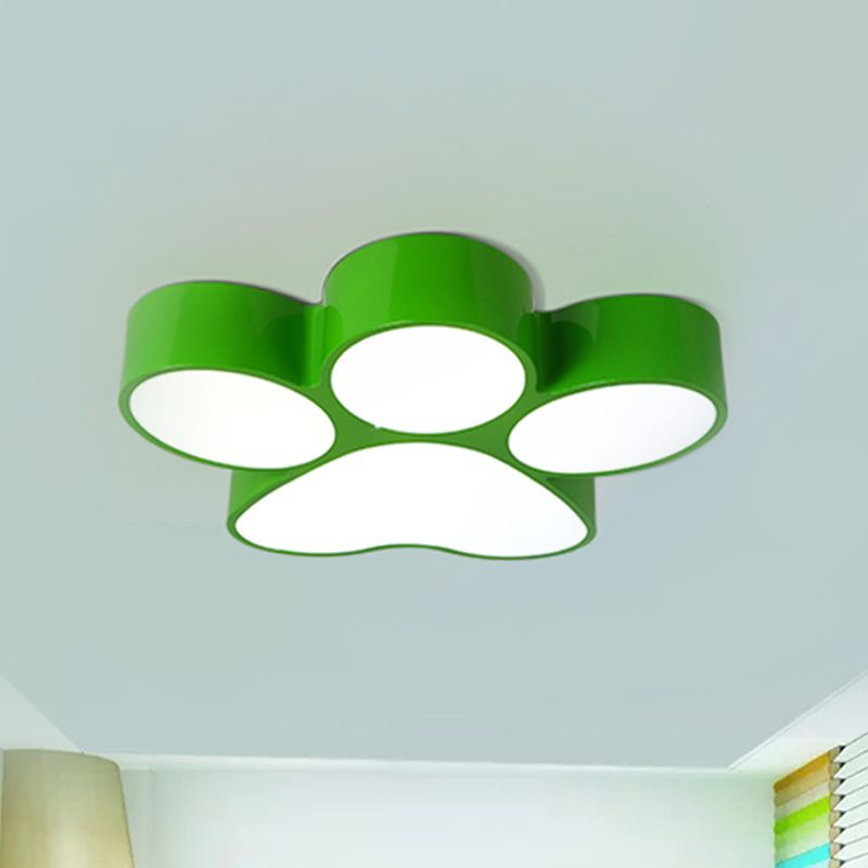 Pasillo Inicio Paw Techo Ligero Acrílico Niños Encantadores LED Flushmount Luz