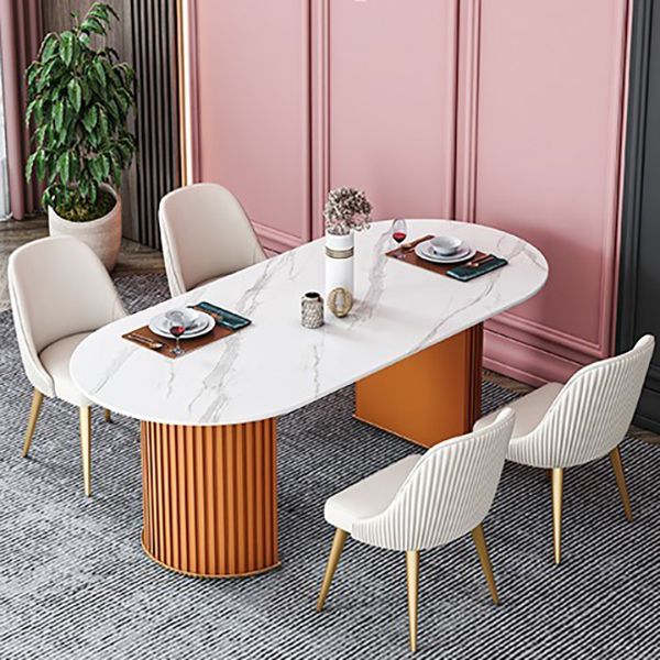 Traditional Luxury Dining Table Oval Sintered Stone Table for Home