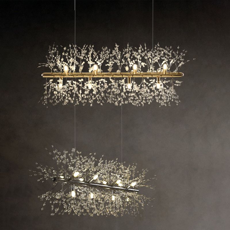Contemporary Creative Crystal Island Light Fixture for Drawing Room Bedroom