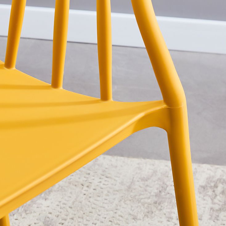 Modern Conference Room Plastic Side Chair Matte Finish Open Back Dining Chair