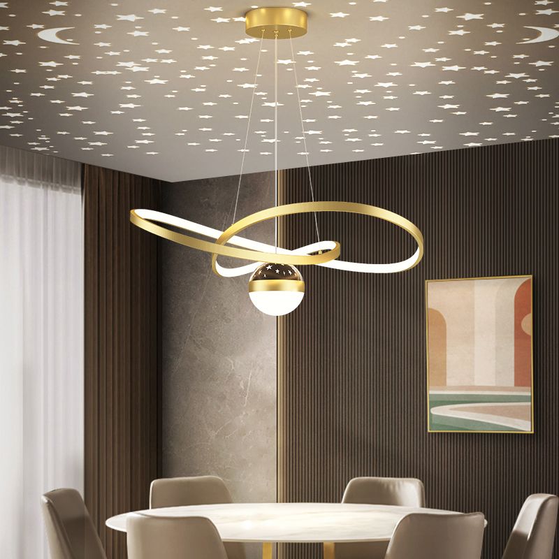 Twist Shade Metal Chandelier Lights Modern 2- Light Chandelier Lighting Fixtures