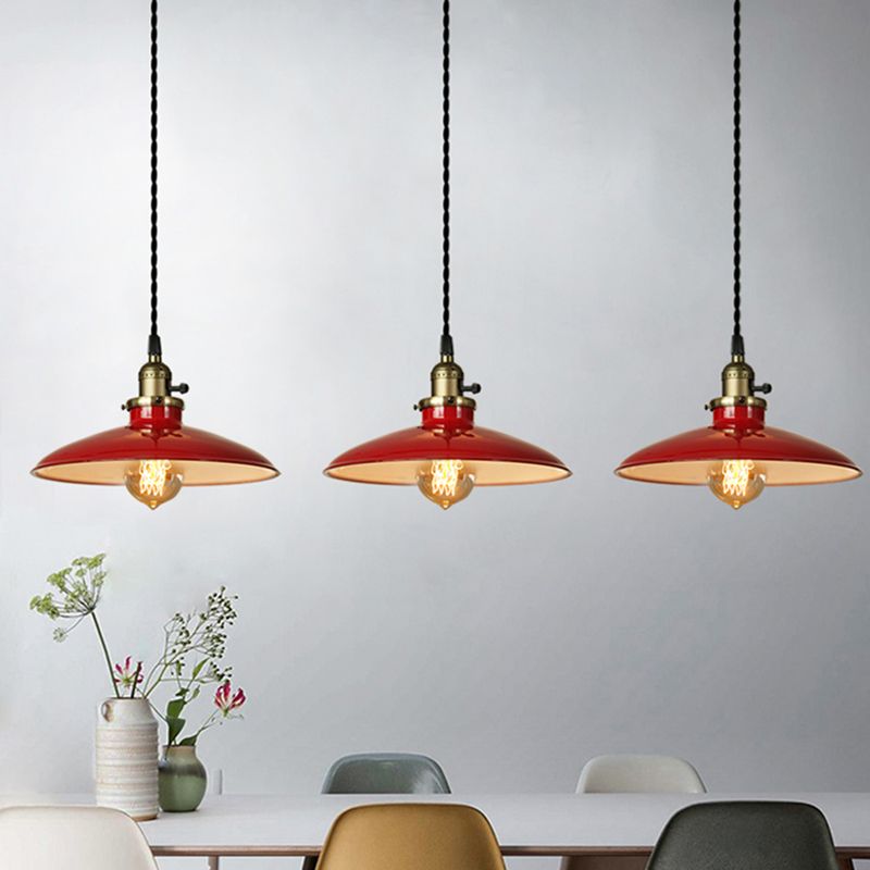 Loft Style Pendant Light Fixture 1-Light Metal Suspension Lamp with Rotary Switch