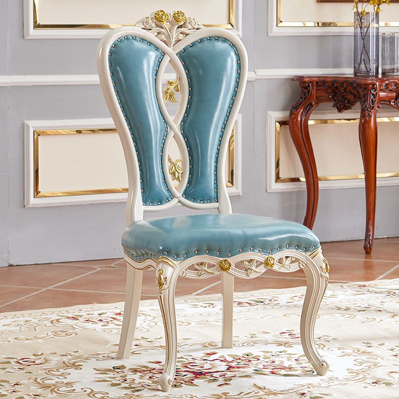 Victorian Style Solid Wood Dining Room Chair Armless Open Back Dining Side Chair for Home Use