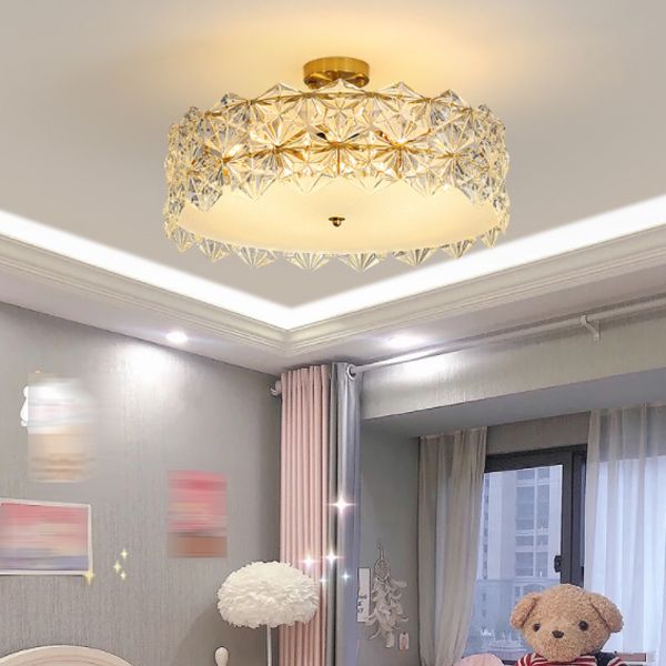 Plafon de forme ronde Mount de chasse moderne en fer moderne avec abat-jour en verre pour étudier