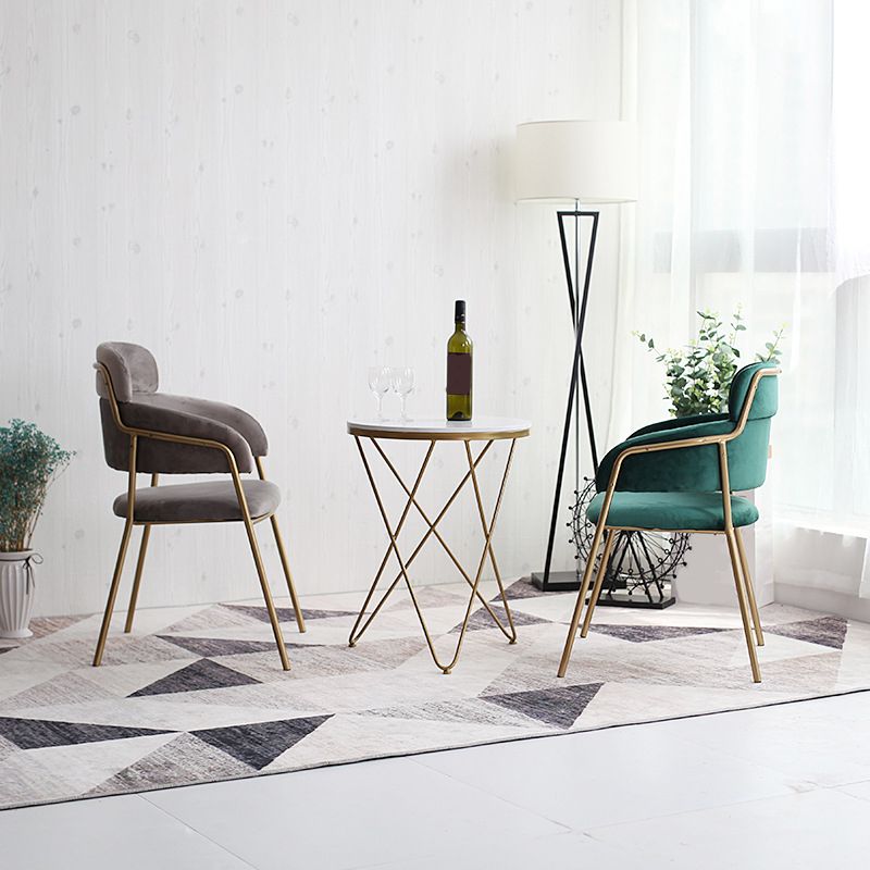 Home Kitchen Accent Chair Velvet Arm Upholstered Dining Chair