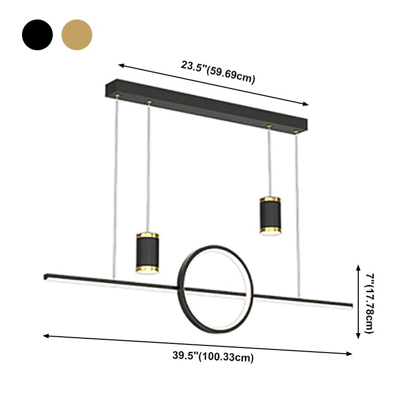 Cylinder Island Kronleuchter Lichter zeitgenössische Anhängerleuchten Metall Island Lights