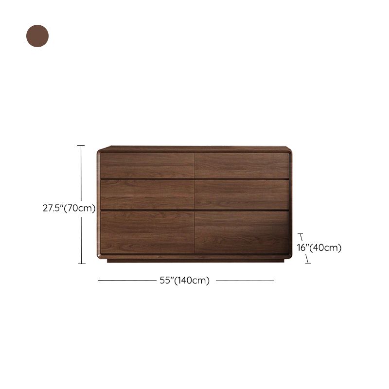 Wooden Chest in Brown Rectangle Accent Chest with 6 and 8 Drawers