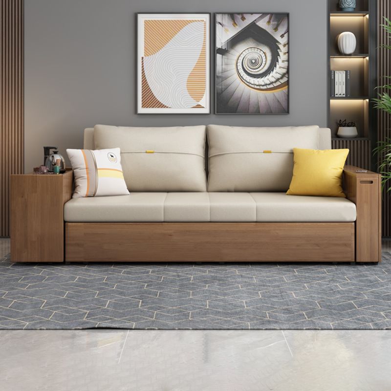 31" Wide Contemporary Sleeper Sofa Futon Leather Storage Sleeper Sofa